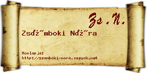 Zsámboki Nóra névjegykártya